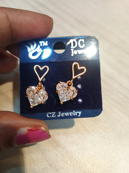 Anti Tarnish Fancy Loving  Earrings Hearts
