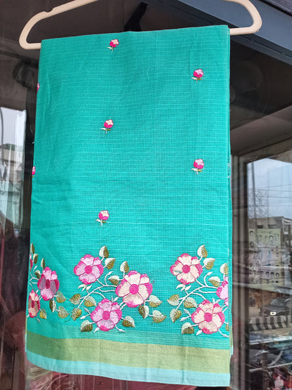 Kota Cotton Embroidered Sarees ACS004