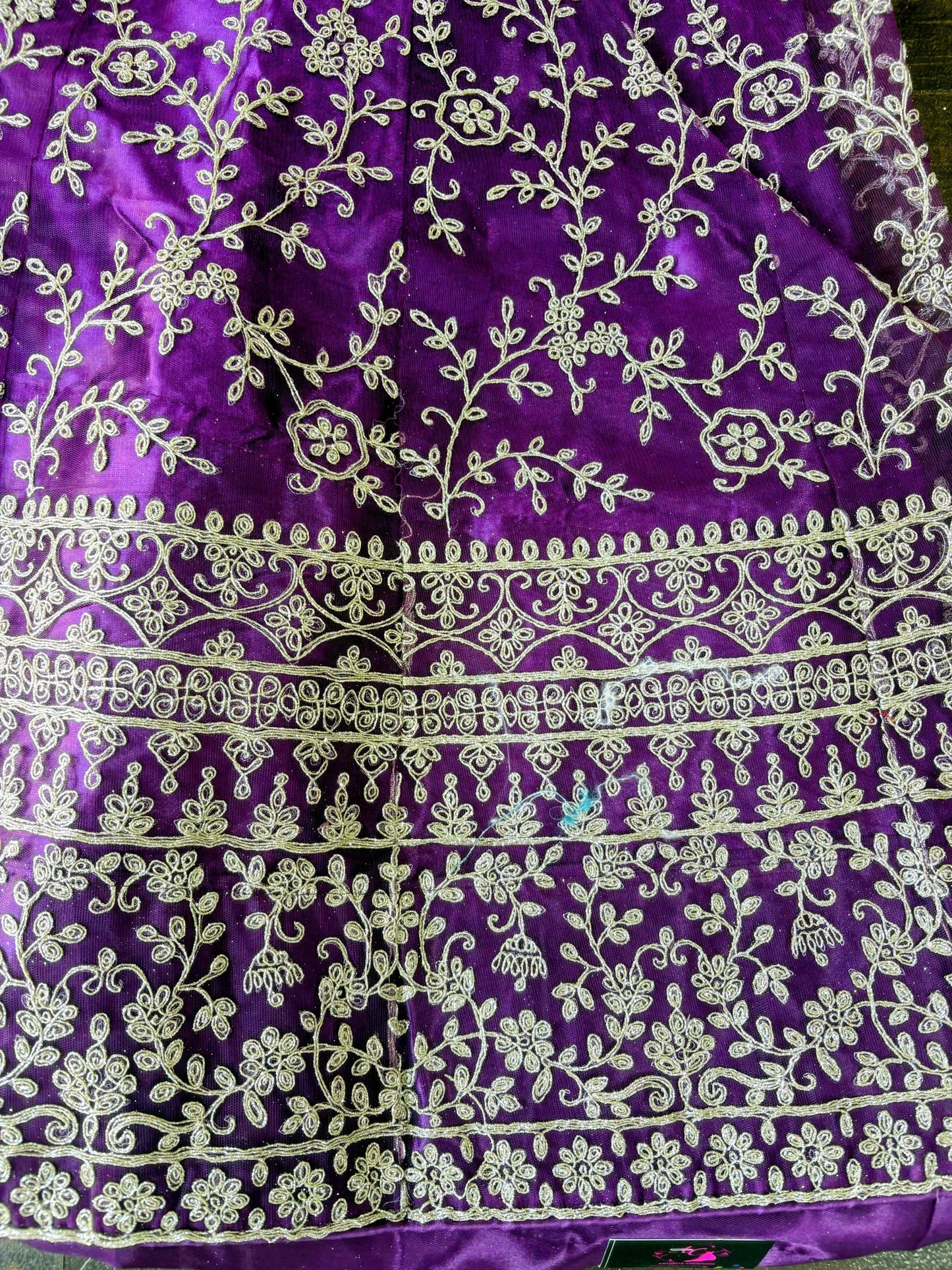 Violet Embroidered Bridal Lehenga Set