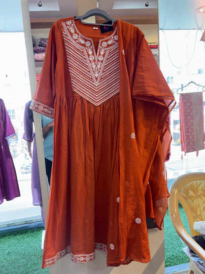 Elegant Kurta Pant with dupatta 100% Cotton