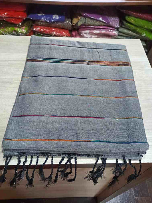 Pure Mul Cotton Saree with Woven Stripes & Tassel Border | Soft Daily Wear Saree