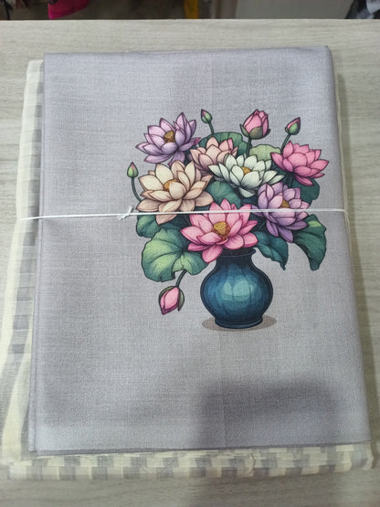 Mangalagiri Pure Cotton Saree Light Green