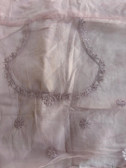 Light Pink Embroidered Bridal Lehenga Set Dual Colour