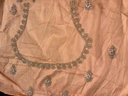 Embroidered Bridal Lehenga Set Orangish  Colour