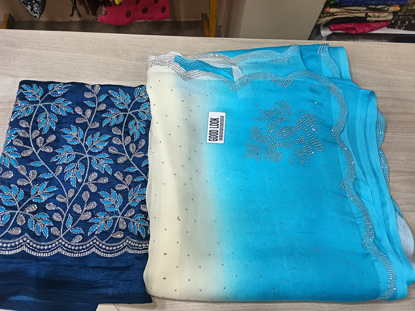 Dual Tone Sirowski work Saree