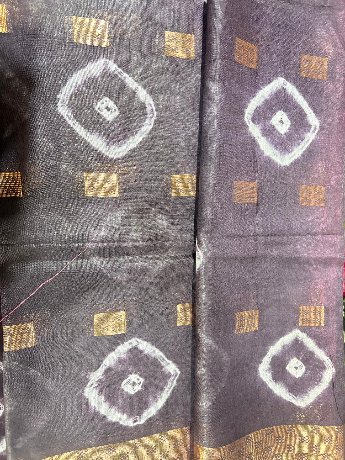 Semi Tussar Silk Saree with Traditional Batik Print | Elegant Ethnic Wear for Women Dual Shade