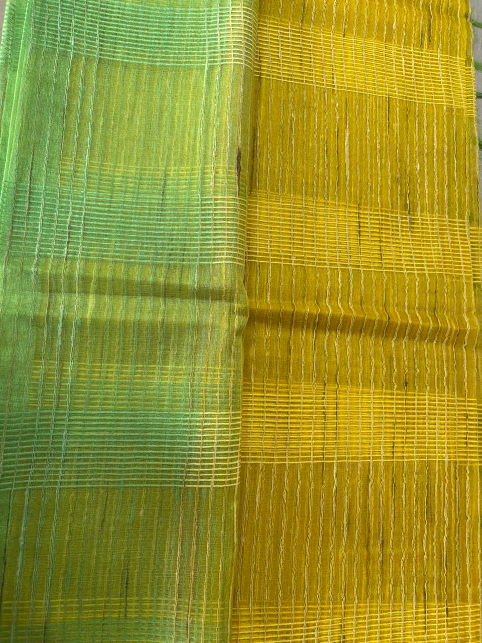 Gichha Organza Net Saree Green | Lightweight Designer Party Wear Saree for Women