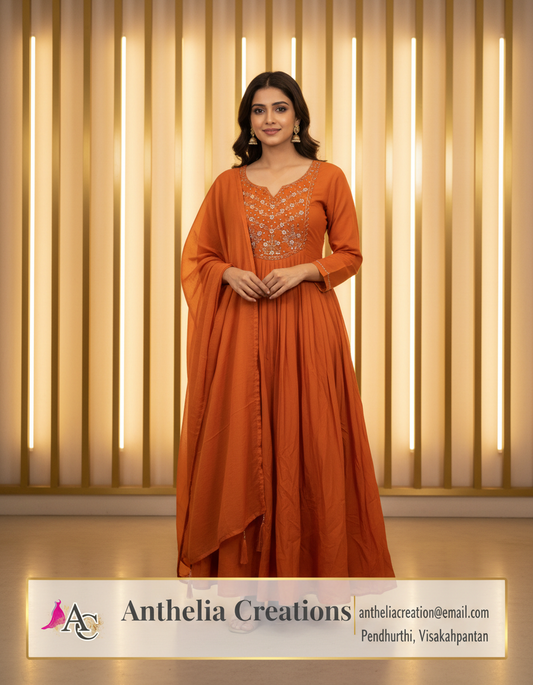 Elegant Mul Chanderi Kurta Pant Set