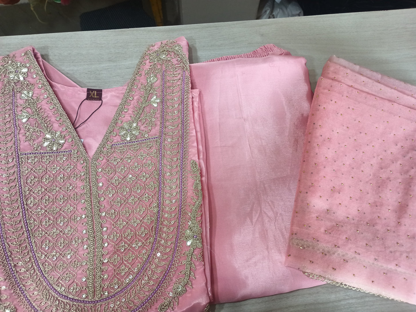 Elegant Peach Kurta Pant with dupatta