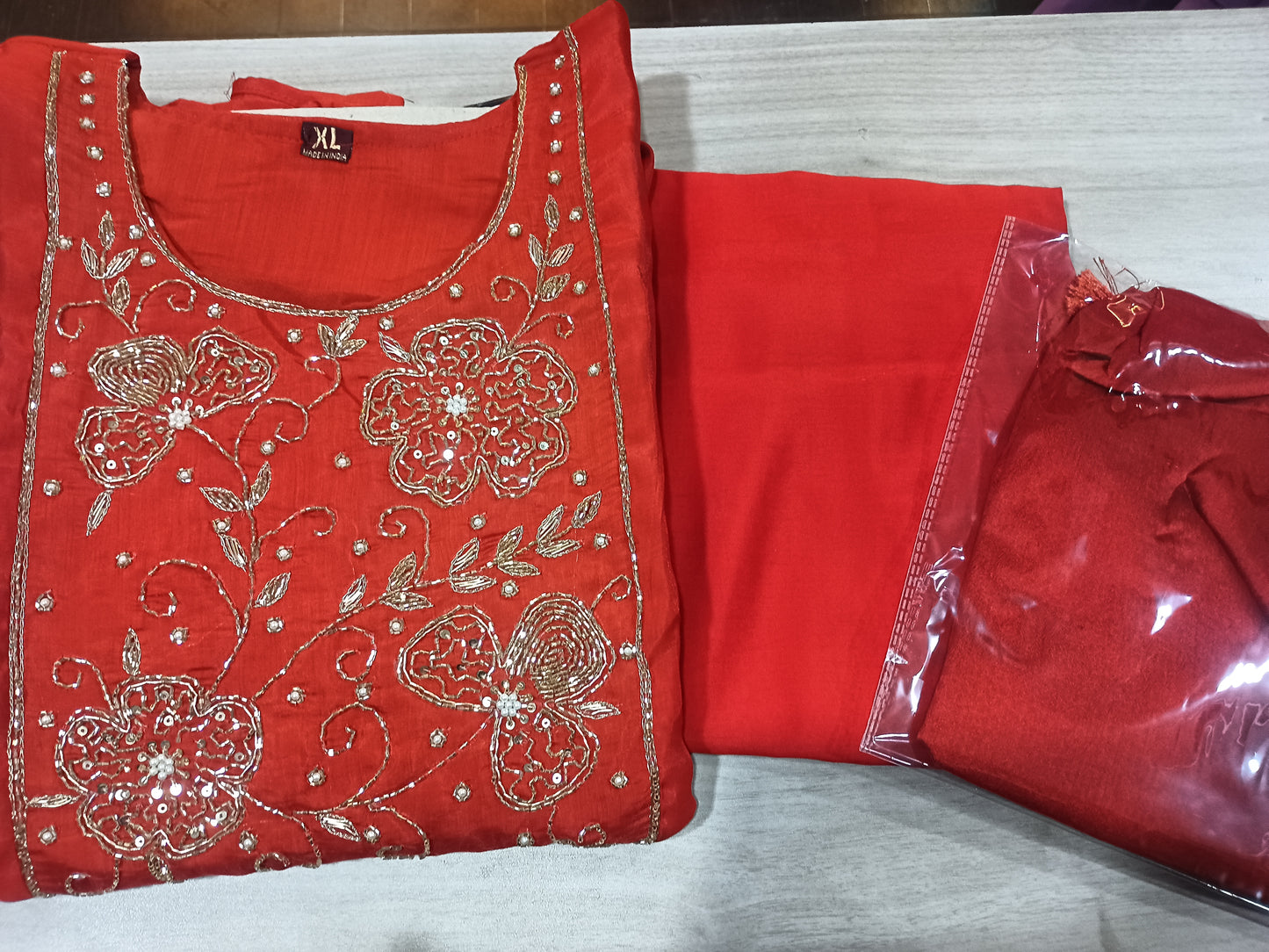 Mul Chanderi Kurta Pant Set with Dupatta