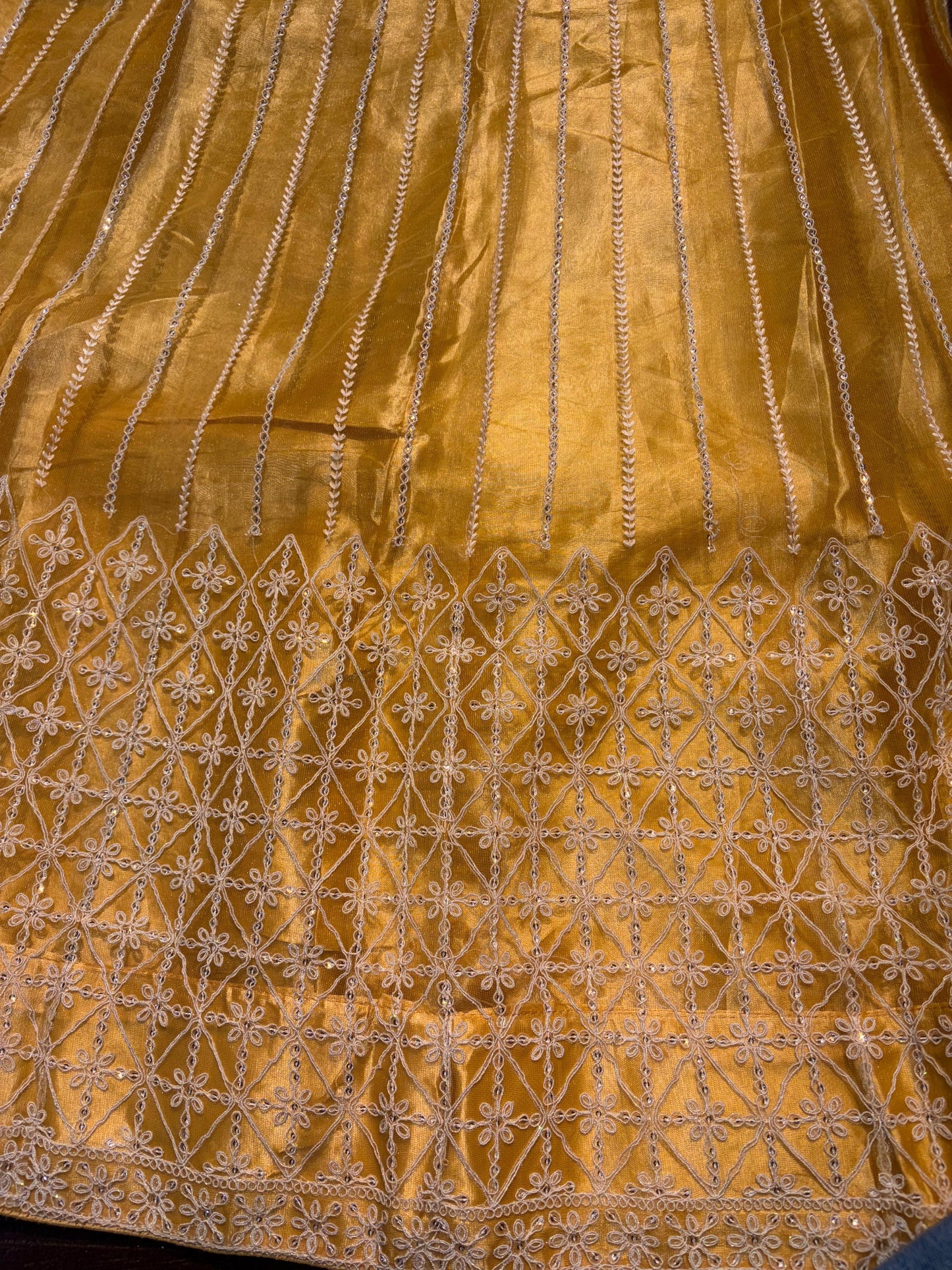 Embroidered Bridal Lehenga Set Yellow Colour
