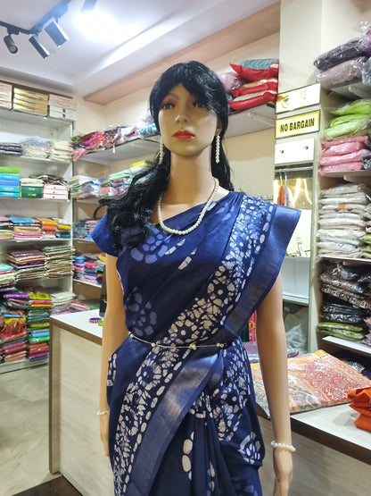Lenin Cotton Sarees with block painting