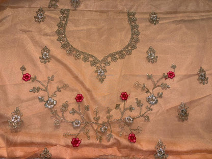 Embroidered Bridal Lehenga Set Orangish  Colour