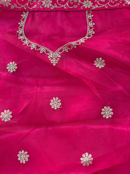 Pink Embroidered Bridal Lehenga Set