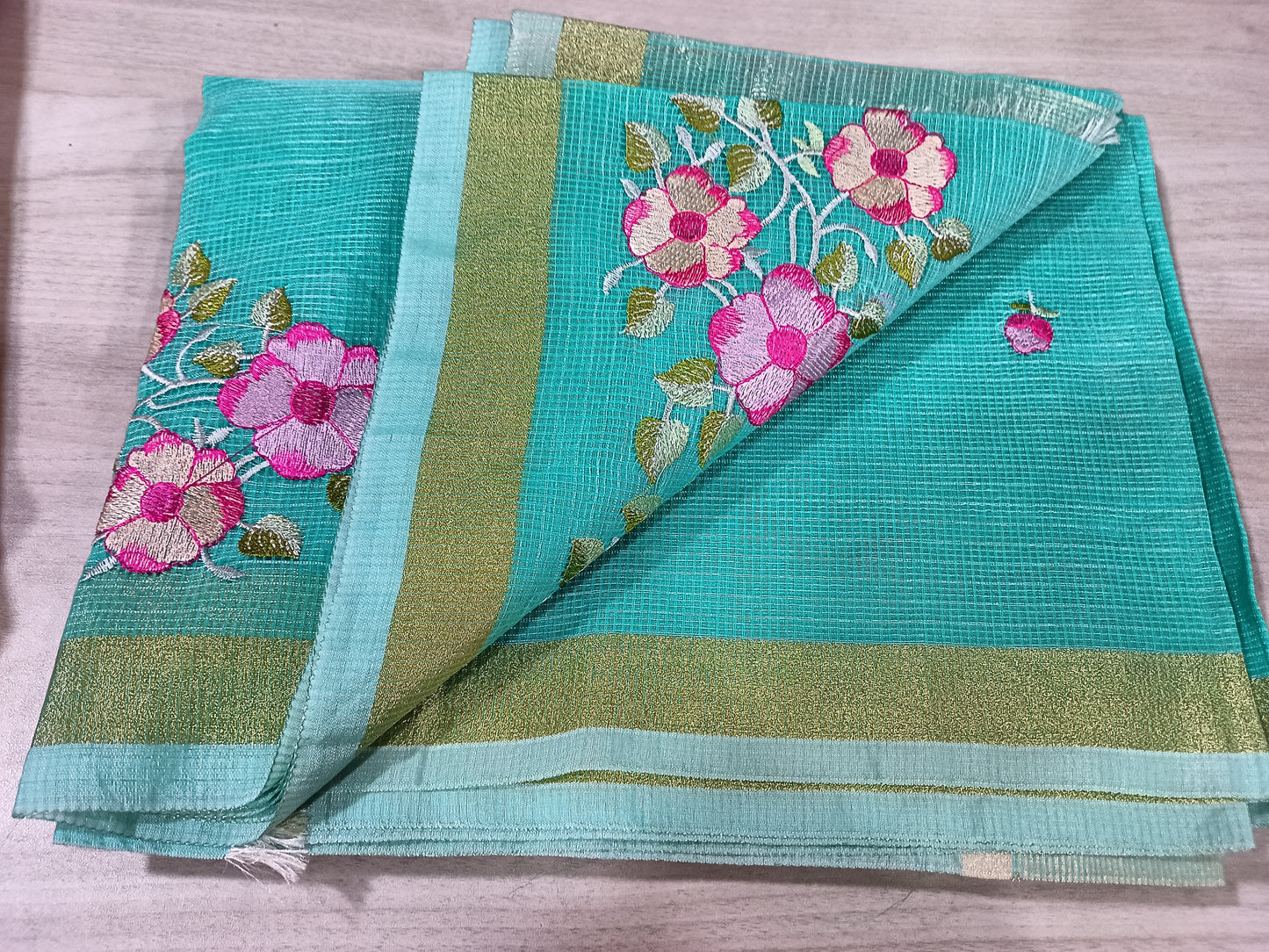 Kota Cotton Embroidered Sarees ACS004