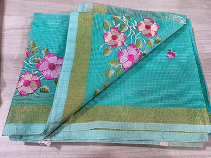 Kota Cotton Embroidered Sarees ACS004