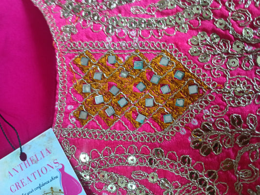 Elegant Pink Kurta Pant with dupatta Muslin Georgette