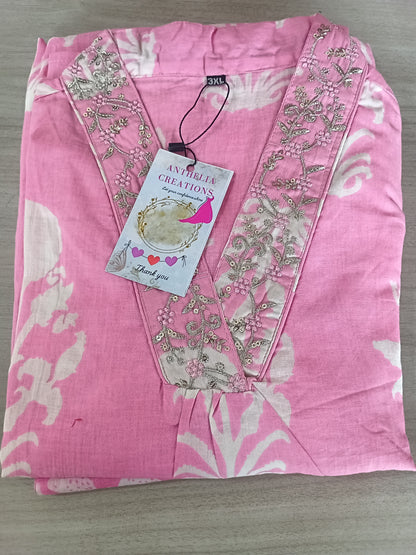 Elegant Pink Kurta Pant with dupatta 100% Cotton