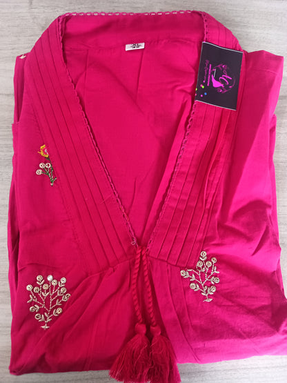 Elegant Pink Kurta Pant with dupatta 100% Cotton