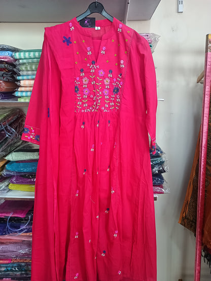 Elegant Pink Kurta Pant with dupatta 100% Cotton