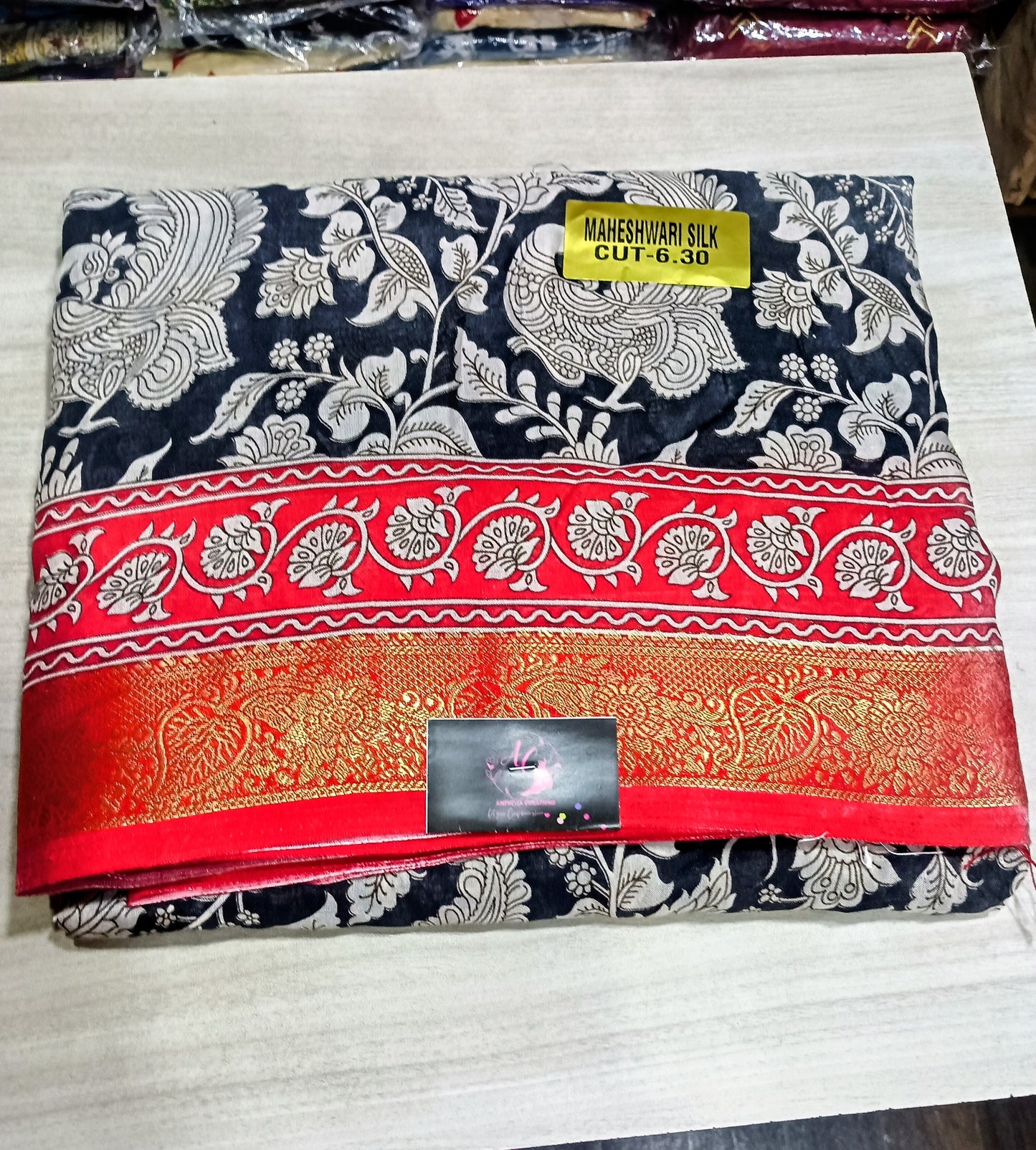 Maheshwari Silk Saree with Kalamkari Prints