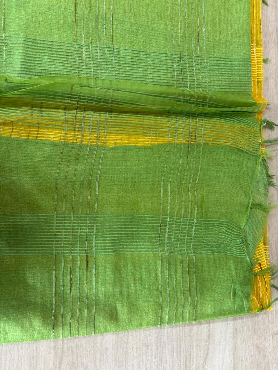 Gichha Organza Net Saree Green | Lightweight Designer Party Wear Saree for Women