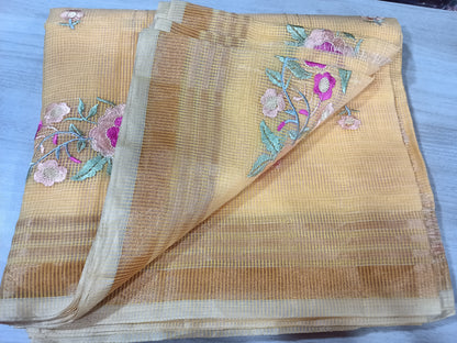 Kota Cotton Embroidered Sarees ACS004