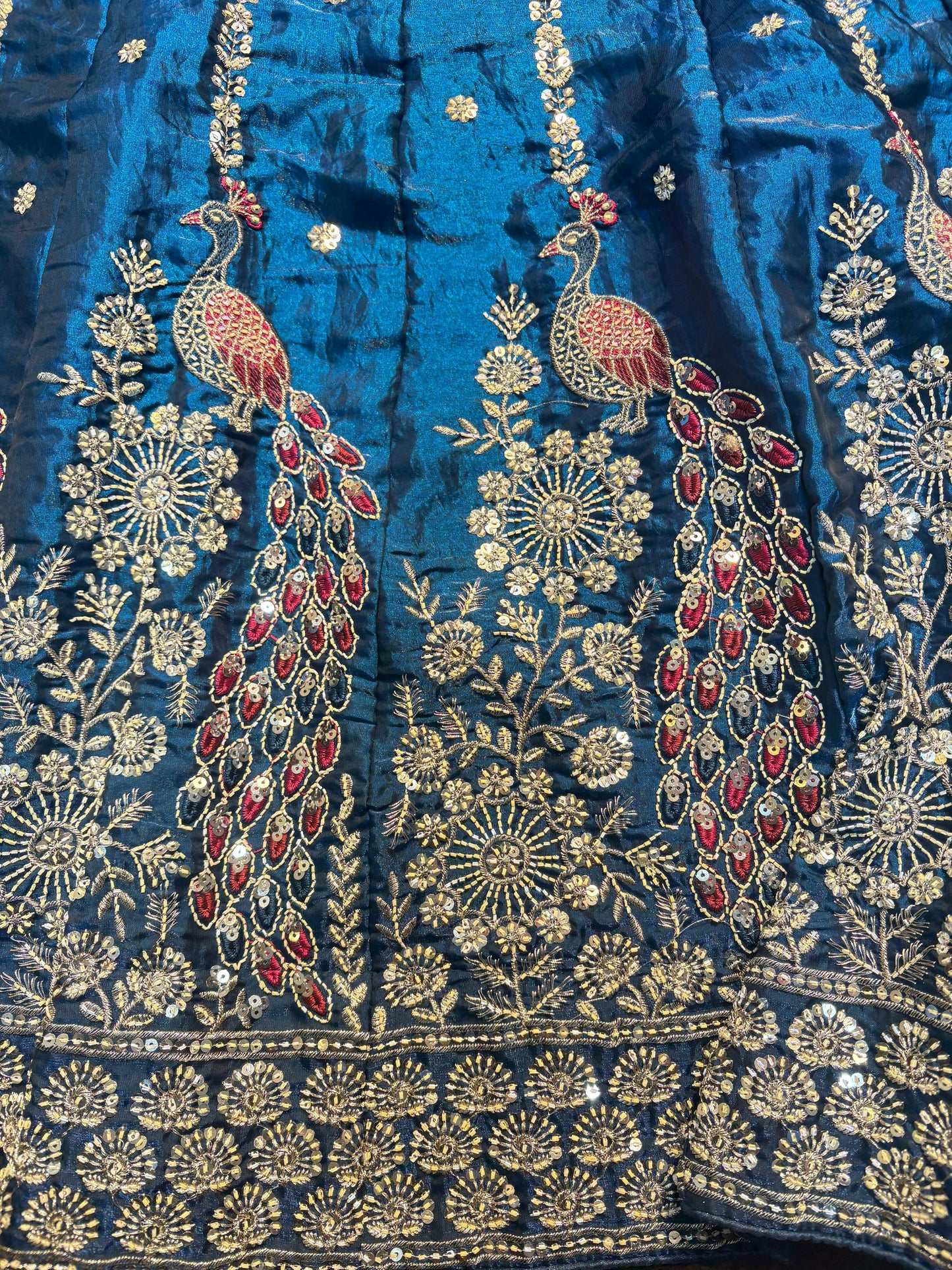 Heavy Embroidered Bridal Lehenga Set Green Colour