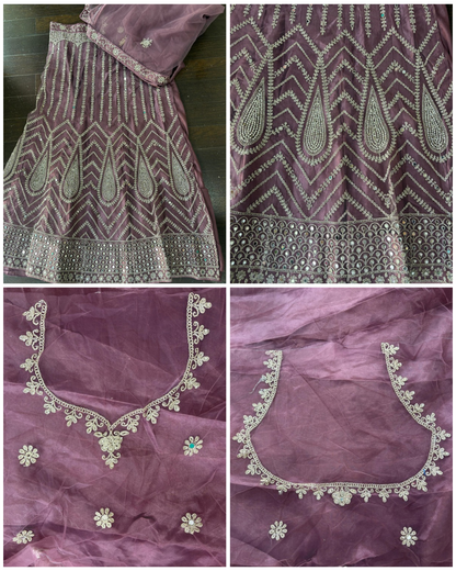 Light Pink Embroidered Bridal Lehenga Set