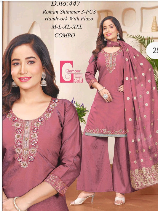 Onion Color Elegant Sharara Set