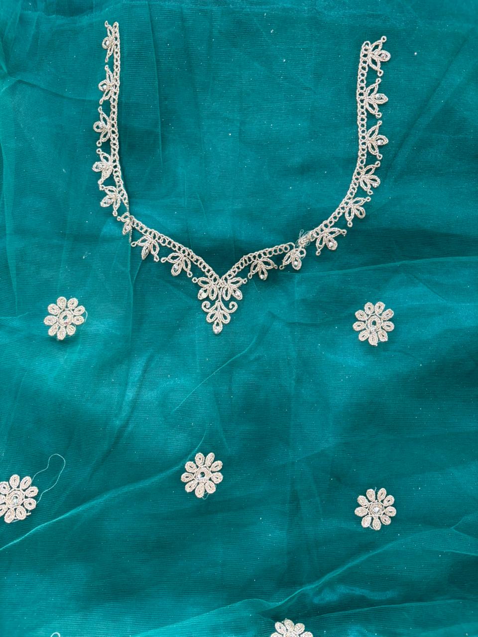 Embroidered Bridal Lehenga Set Green Colour