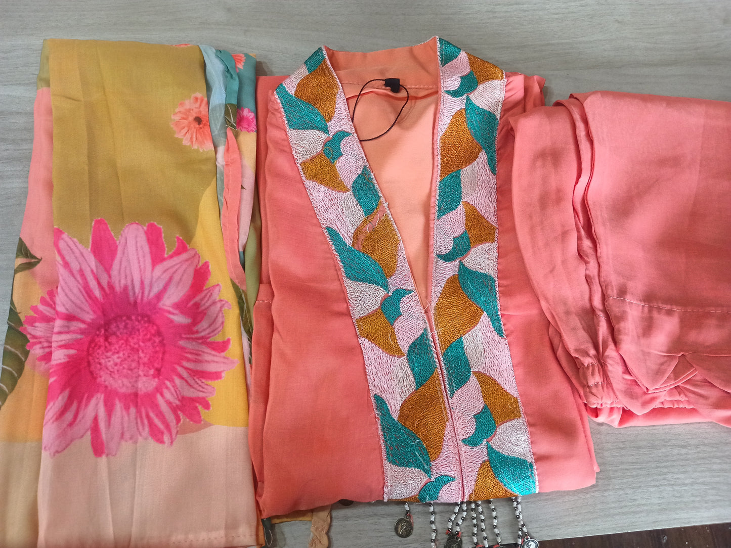 Elegant Peach Kurta Pant with dupatta