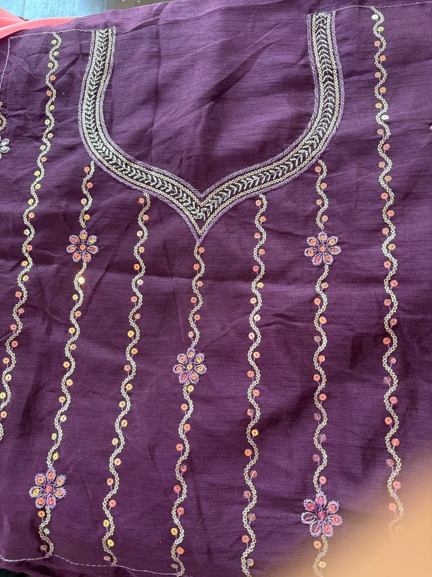Pink Dual Tone Embroidered Bridal Lehenga Set