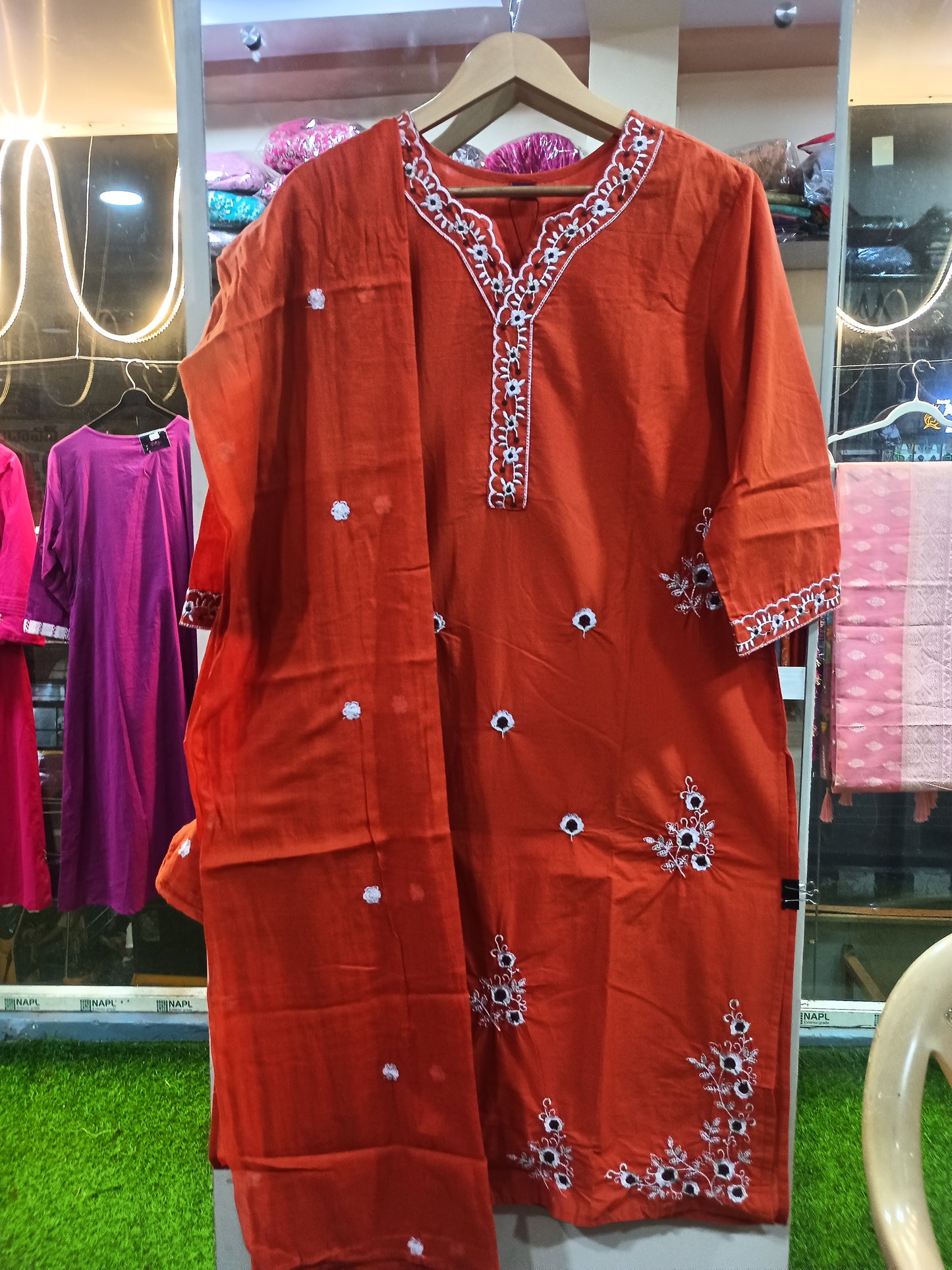 Elegant Kurta Pant with dupatta 100% Cotton