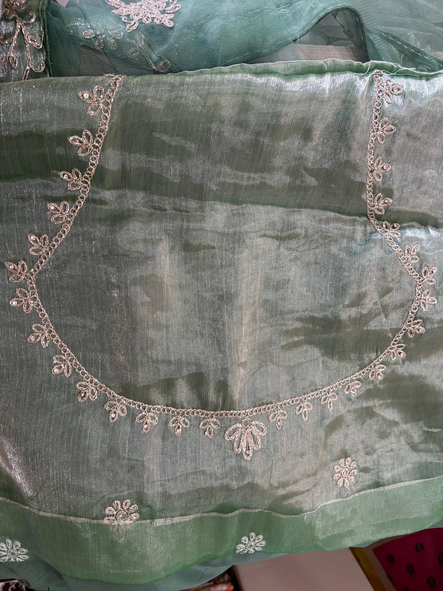 Light Green Embroidered Bridal Lehenga Set