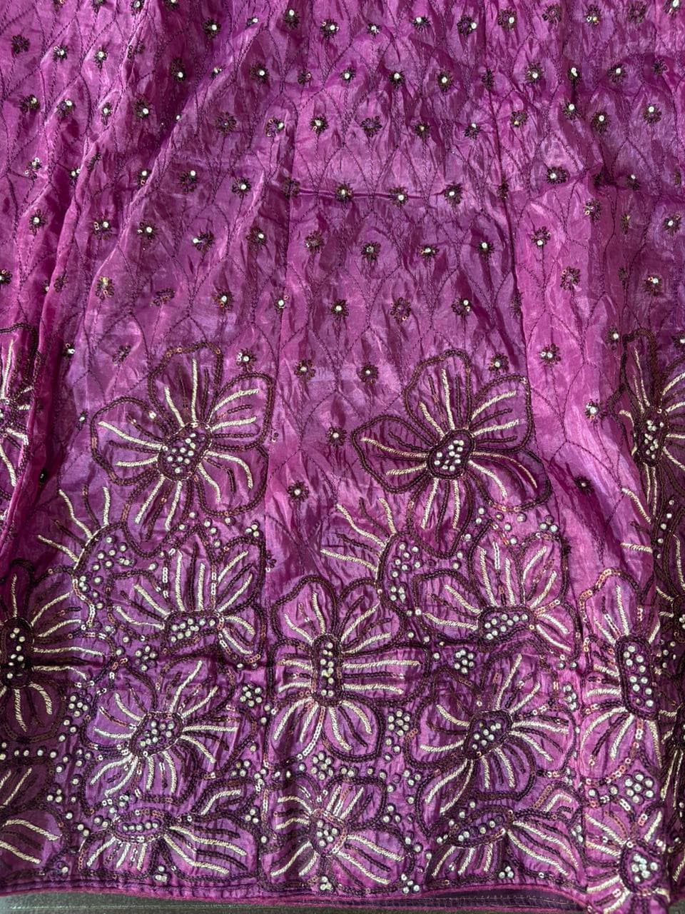 Purple Embroidered Bridal Lehenga Set