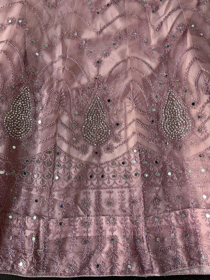 Light Pink Embroidered Bridal Lehenga Set Dual Colour