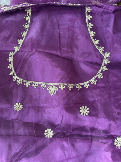 Violet Embroidered Bridal Lehenga Set