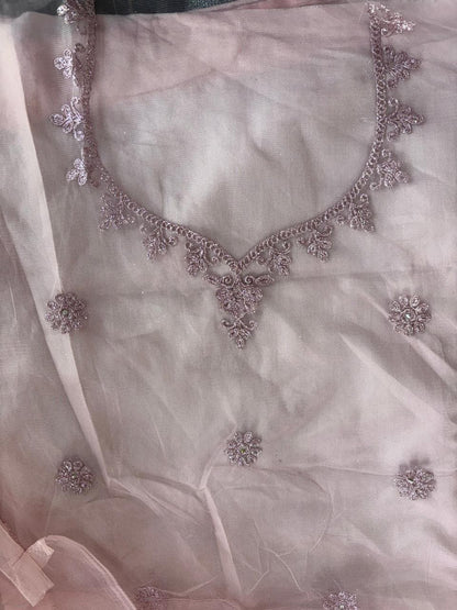 Light Pink Embroidered Bridal Lehenga Set Dual Colour