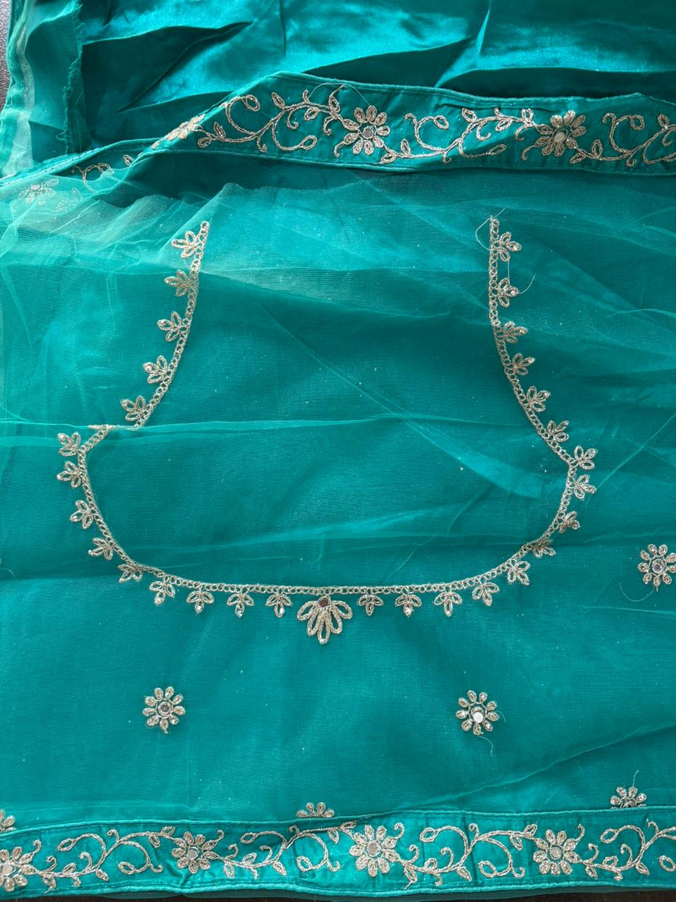 Peacock Green Embroidered Bridal Lehenga Set