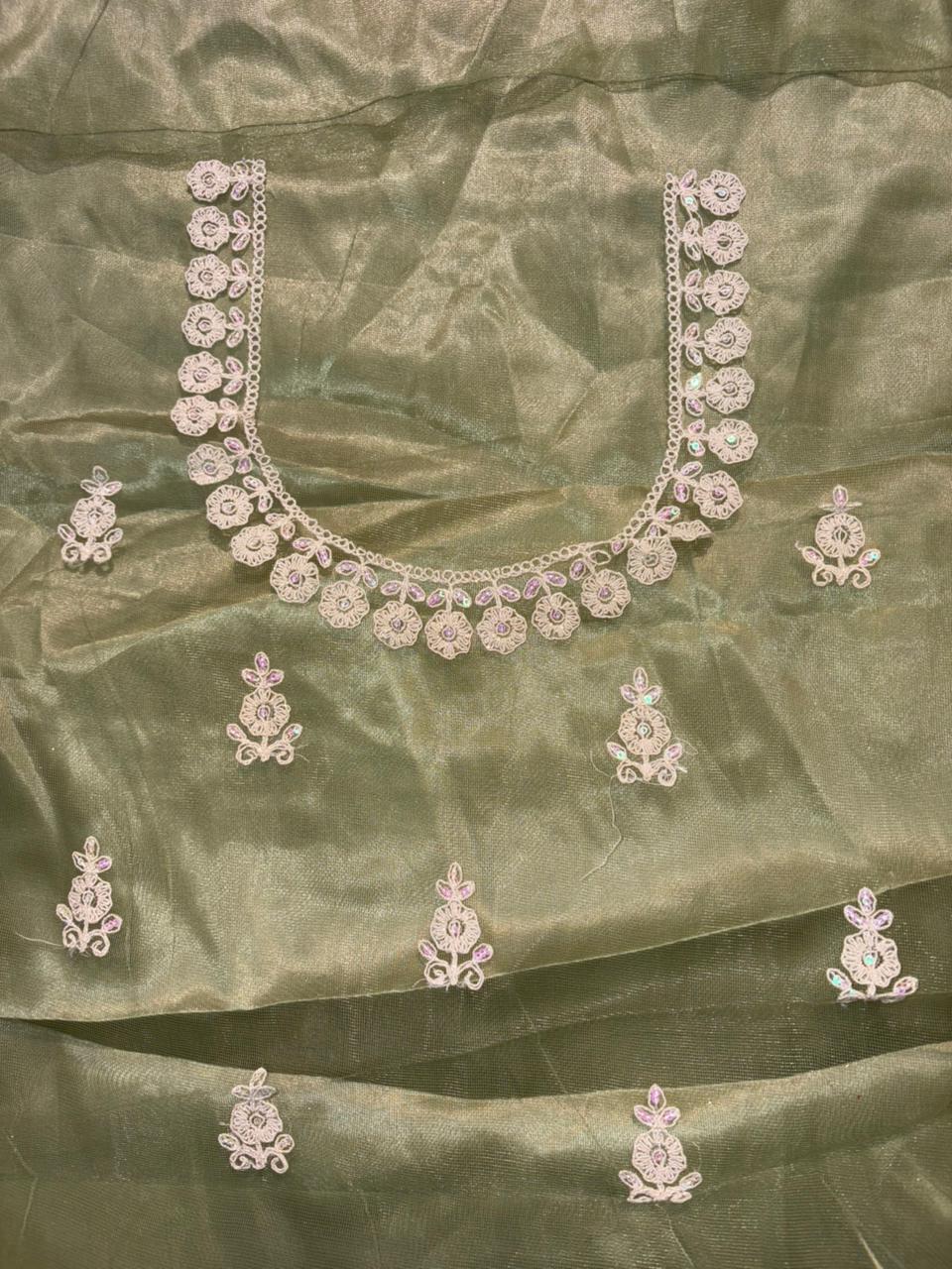 Embroidered Bridal Lehenga Set Green Colour