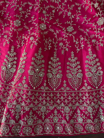 Pink Embroidered Bridal Lehenga Set