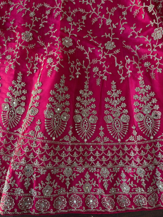 Pink Embroidered Bridal Lehenga Set